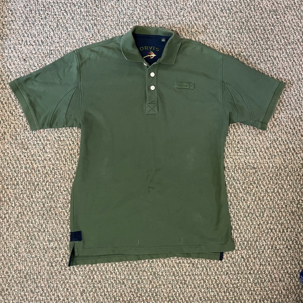 Orvis Men's Green Polo Shirt